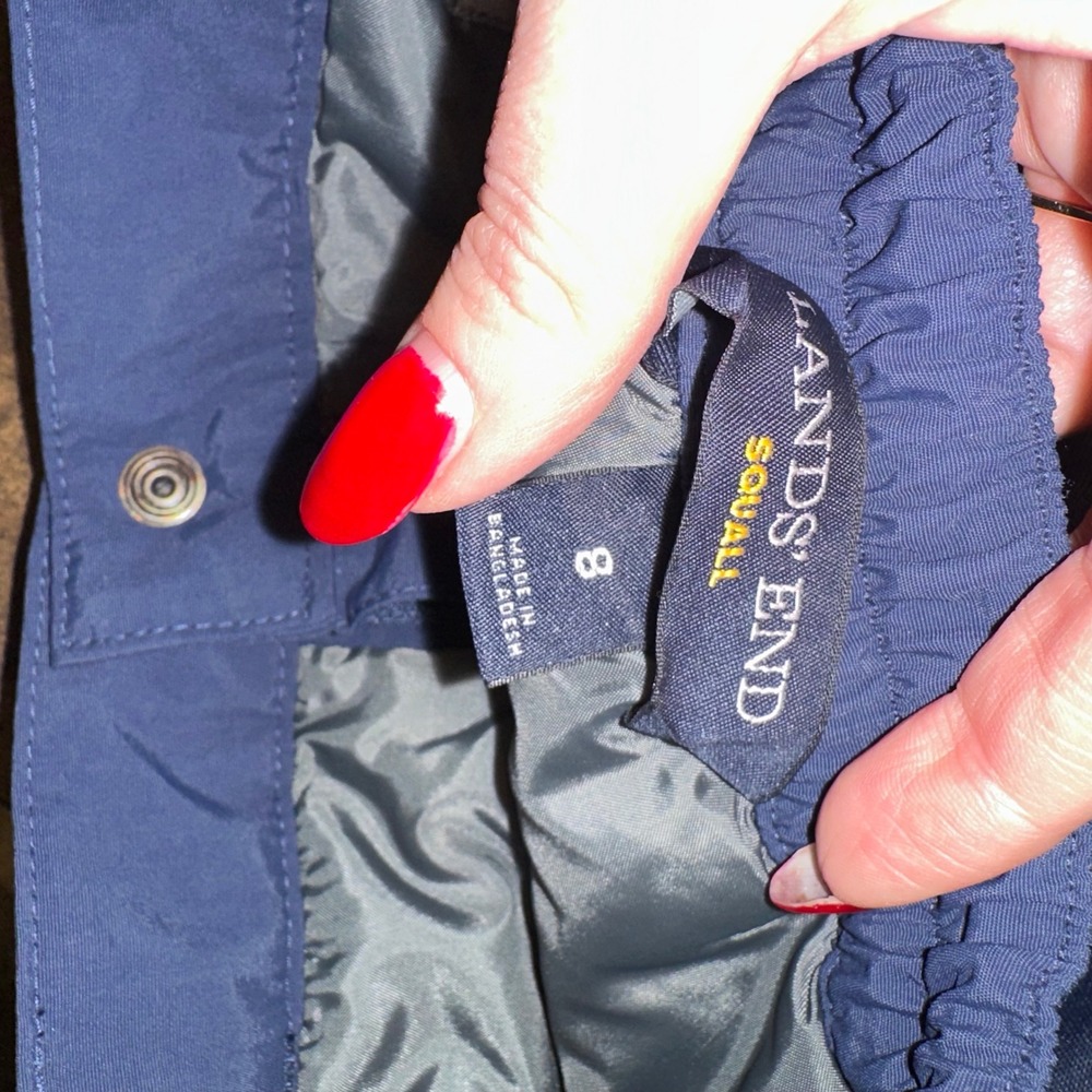 Lands End Kids Navy Blue Squall Snow Ski‎ Pants Insulated Waterproof Size 8 - Picture 5 of 9